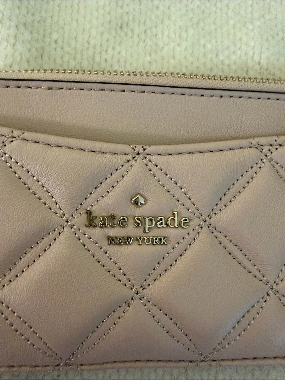 kate spade quilted leather crossbody bag and card pouch - dusty rose